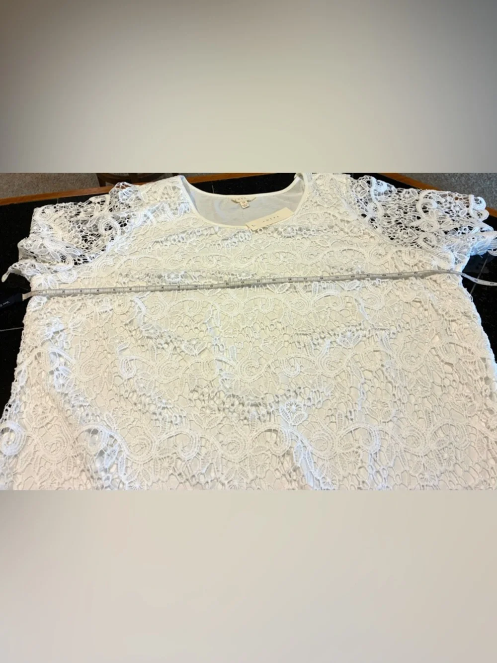 Adiva Top Lined White Lace short Sleeve White SZ. 3X NWT - Picture 9 of 14